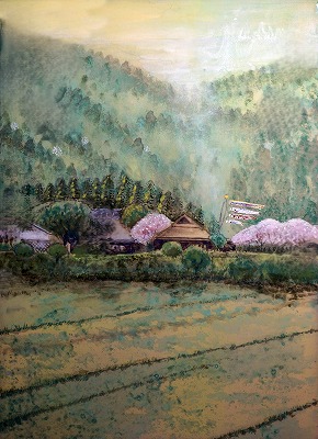 美山の春　（絹本）